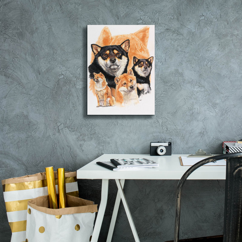 «Shiba Inv + Ghost» par Barbara Keith, H 16 po x l 12 po x P 0,75 po