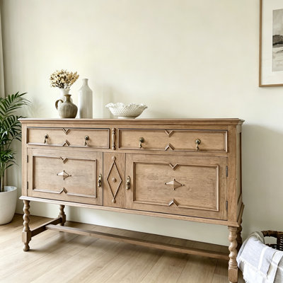 Retro Burlywood Ash Solid Wood Sideboard