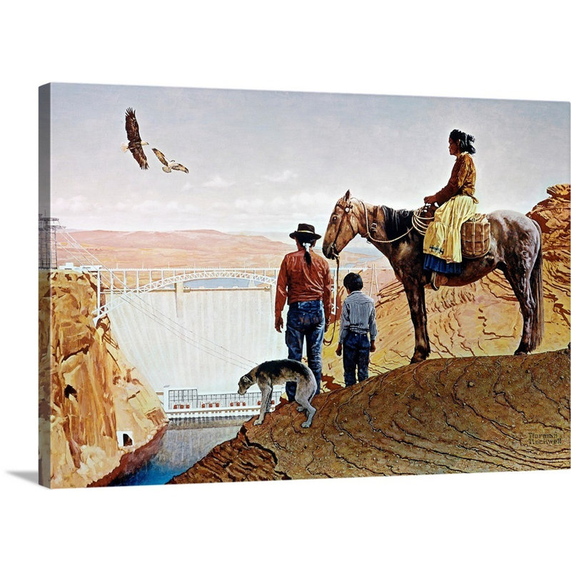 Art mural sur toile Norman Rockwell Glen Canyon Dam, H 12 po x l 18 po x P 1,25 po, Toile tendue