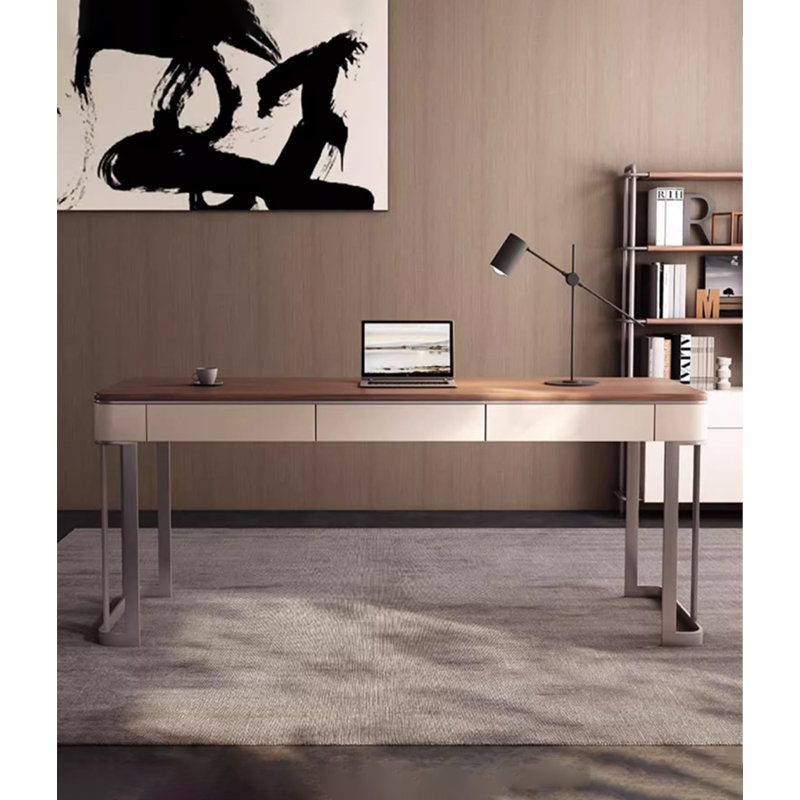Bureau italien en bois massif italien minimaliste, H 29,53 po x l 47,24 po x P 23,62 po