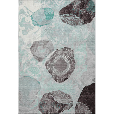 Premium Machine Washable Mehara AMF1686 Geometric Rug