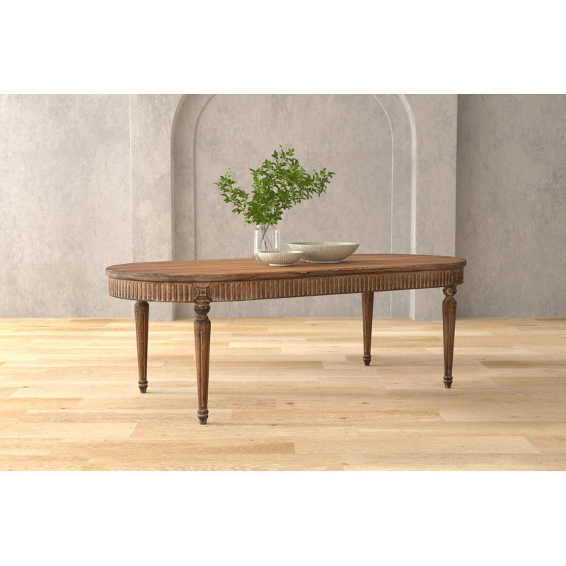 Olguin Oval Pine Wood Dining Table