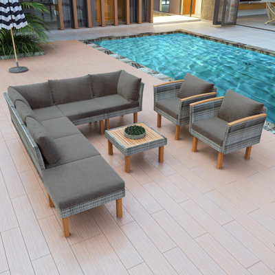 9-Piece Patio Rattan Furniture Set
