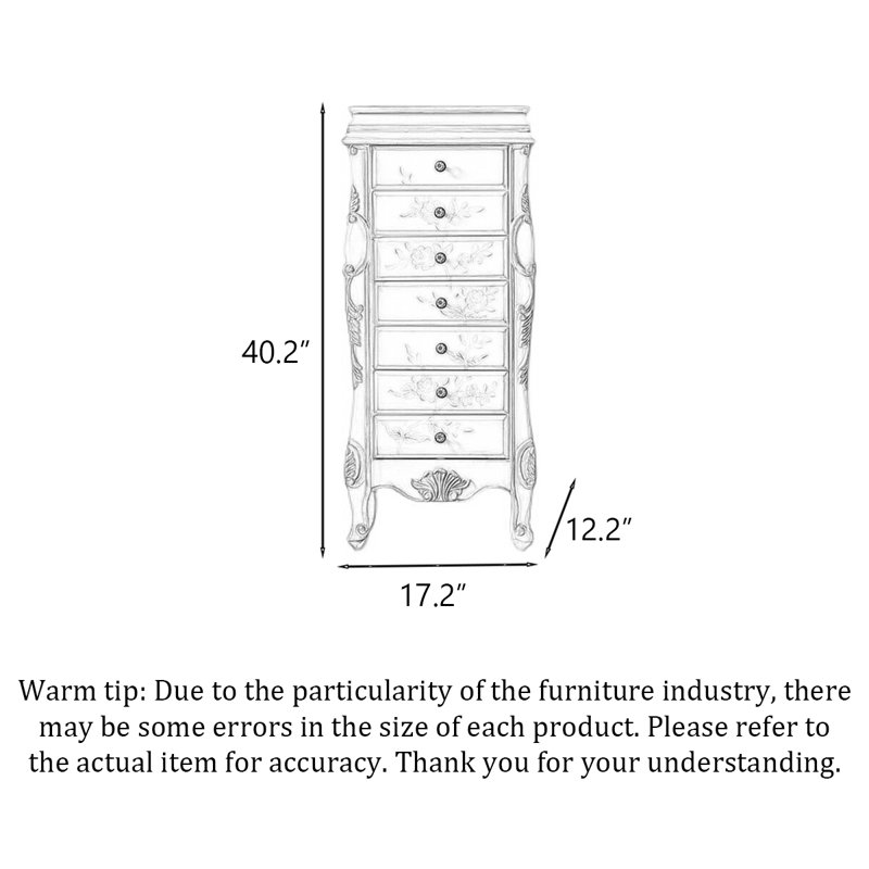 Armoire à bijoux avec miroir American