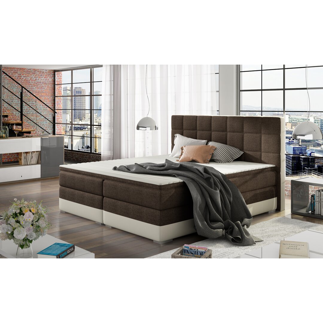 Boxspringbett Gayden mit Topper und Bettkasten