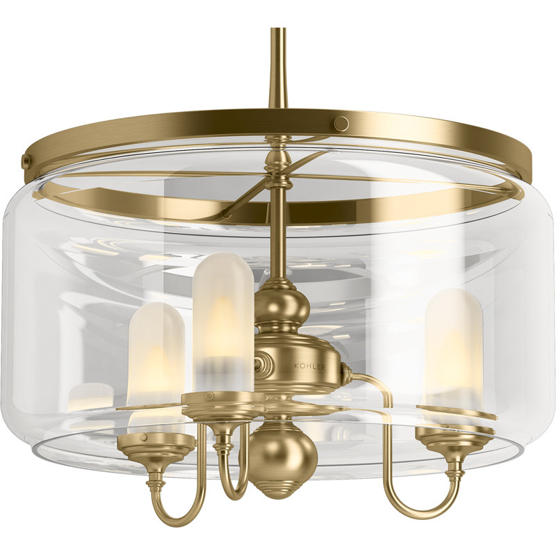 Artifacts 3 - Light Lantern Drum Chandelier, Moderne Brushed Gold