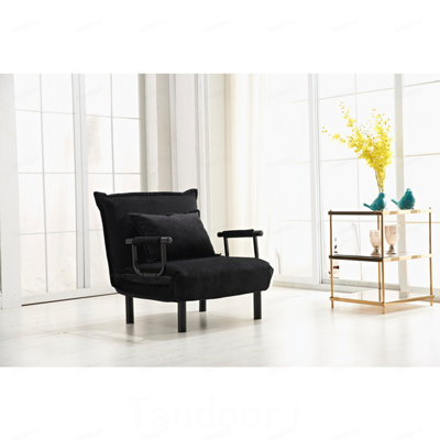 Fauteuil clic-clac multifonctionnel rembourré en tissu, fauteuil de salon convertible avec coussin assorti