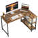 Walbrook Reversible L Shaped Computer Desks, Work Desk with Adjustable Shelves