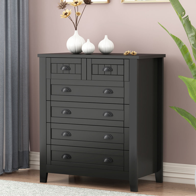 Buffet commode en bois massif, Noir