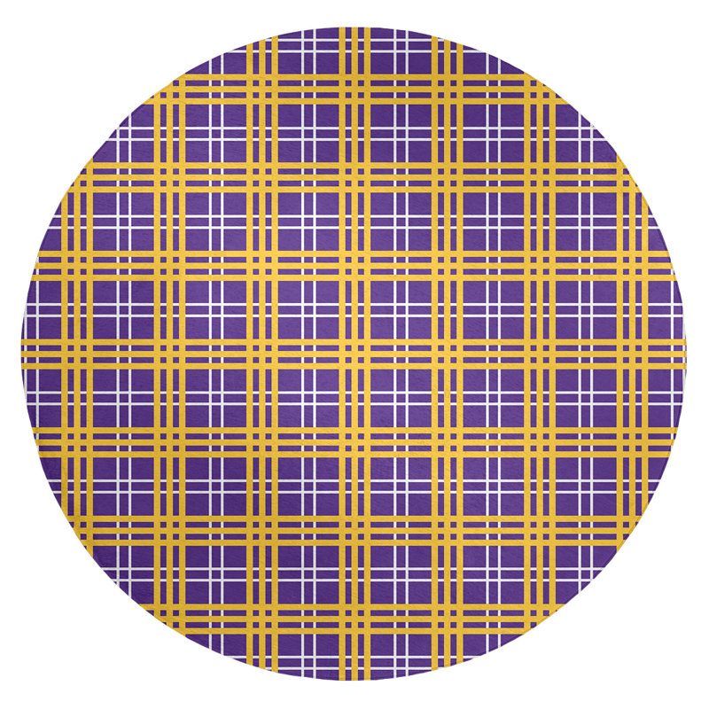 Plaid Indoor Rug, Round 5'