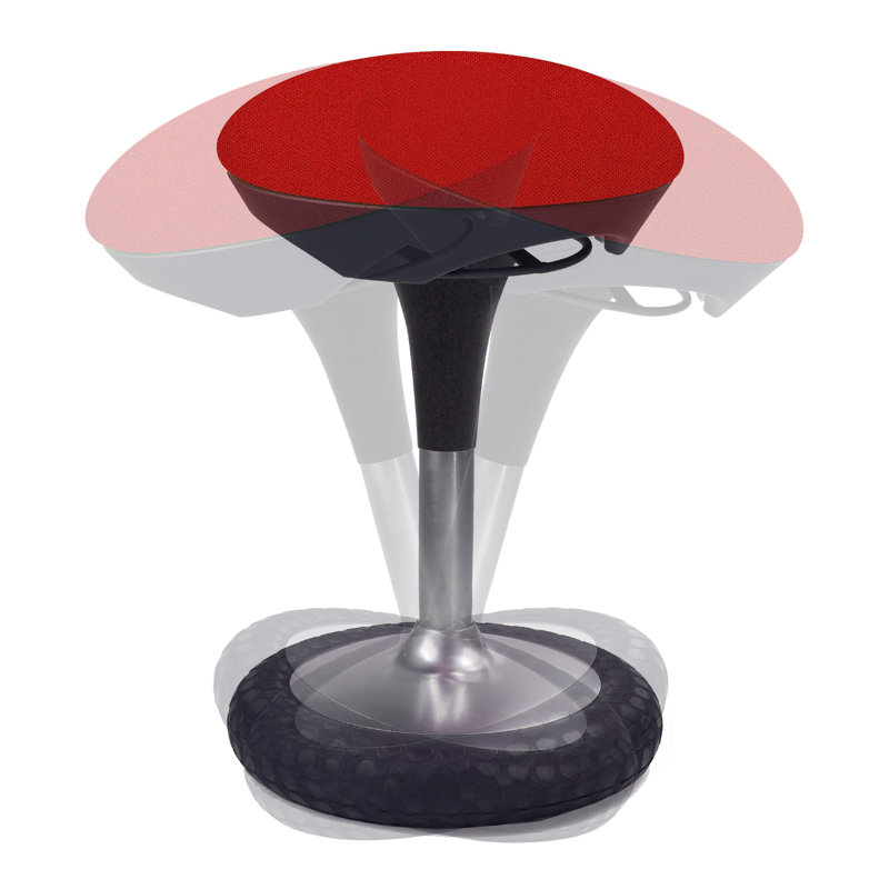 Hempel Adjustable Height Ergonomic Lab Stool, Red