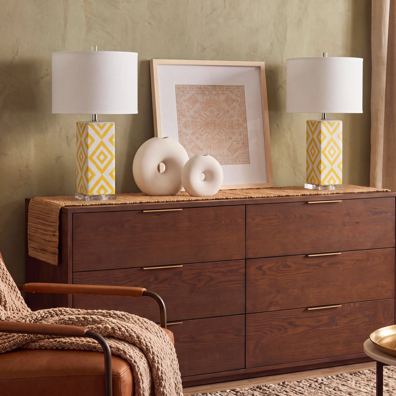 Lampe de table 27 po Blerina, Jaune