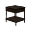 Table d'appoint en placage brun à 2 niveaux pour la chambre à coucher et le salon