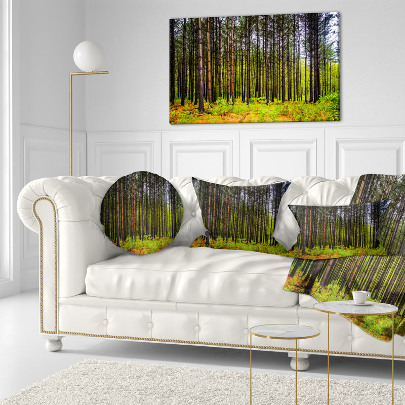 Pin dans la forêt de Michaux - Coussin décoratif imprimé forêt, Rectangle, 12 po x 20 po