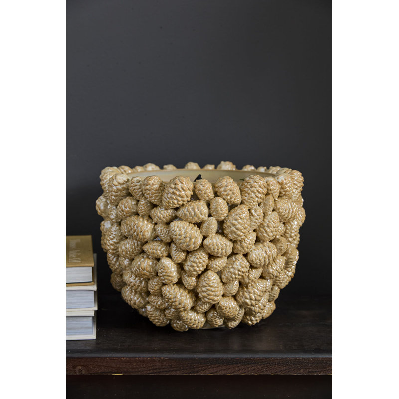 Pine Gold Pot 9"x 5.5", 11.5" H x 14.5" W x 14.5" D