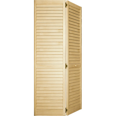 Louvred Wood Unfinished Plantation Bi-Fold Door