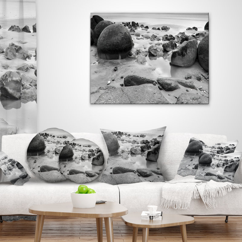 Coussin photo en mer moeraki roche, 16 po x 1 po