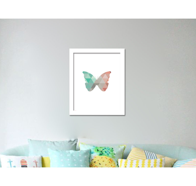 « papillon », reproduction d’art encadrée sur toile