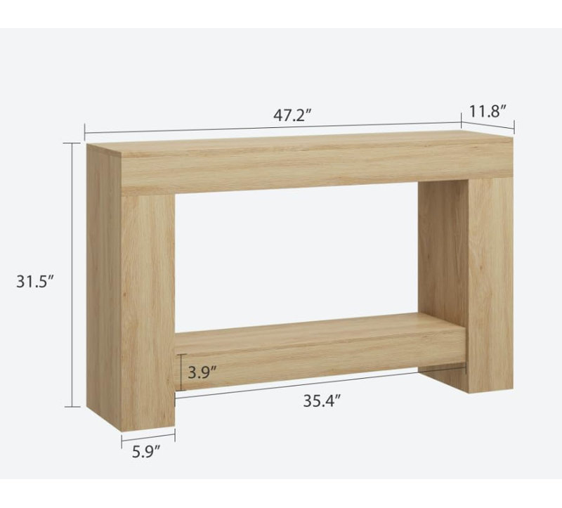 Console Table, Ivory, 80cm H x 120cm W x 30cm D, Brown, Brown / Ivory