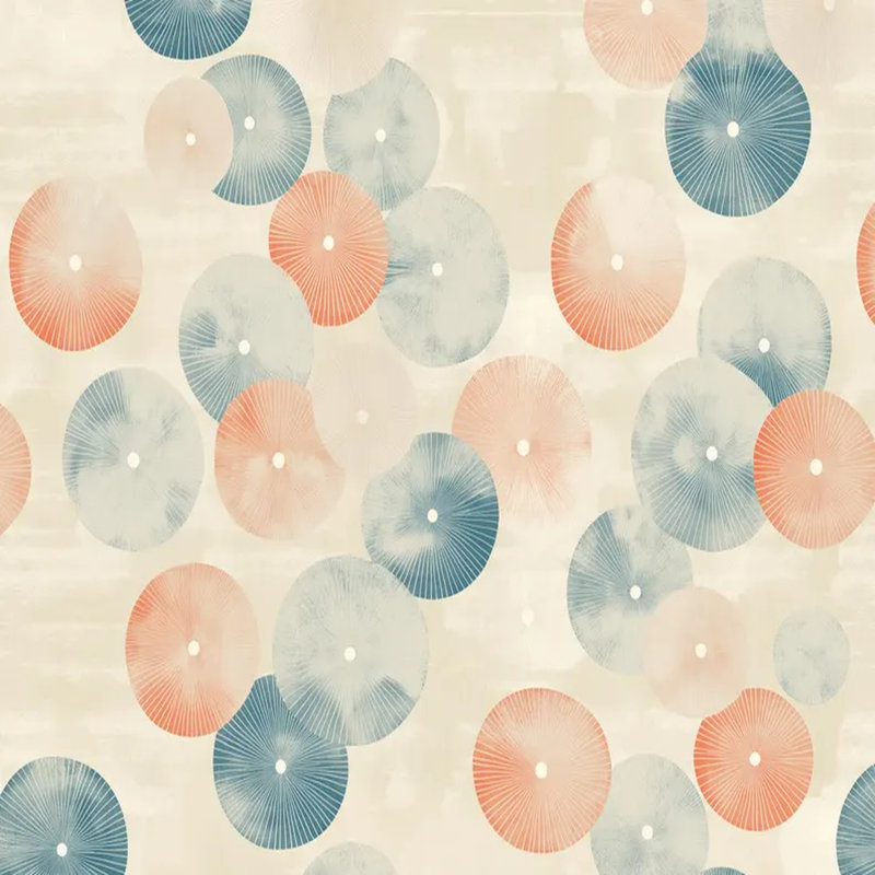 Cercles pastel pissenlit - doux motif scandinave, 96" L X 108" W
