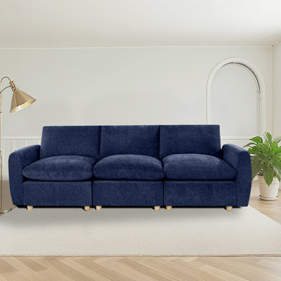 100" Modern Chenille 3-Seater Sofa