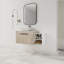 Meuble-lavabo mural 42 po avec lavabo en céramique et tablettes latérales