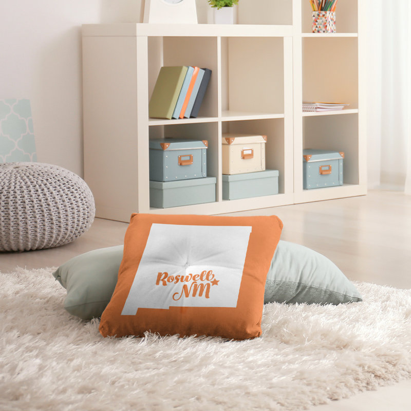 Coussin de plancher touffeté, 26 po x 26 po, Orange, Rochester
