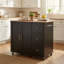 Chariot de cuisine mobile avec rangement, îlot de cuisine roulant de 39,76 po avec 2 portes, 3 tiroirs et tablette réglable, chariot utilitaire noir pour la cuisine / salle à manger