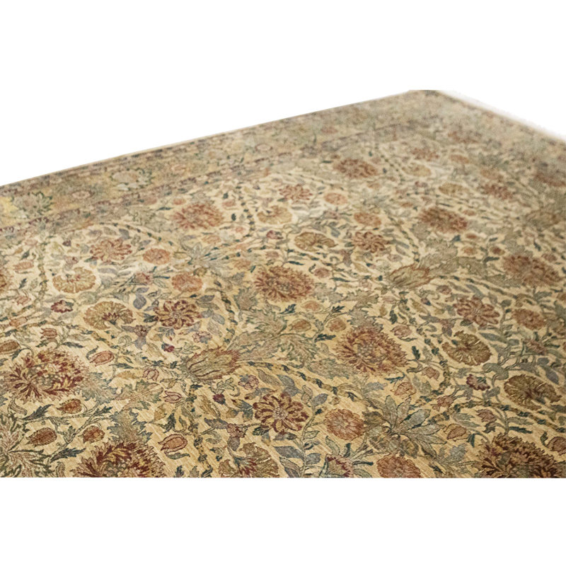 Tapis doré et doré de haute qualité noué à la main