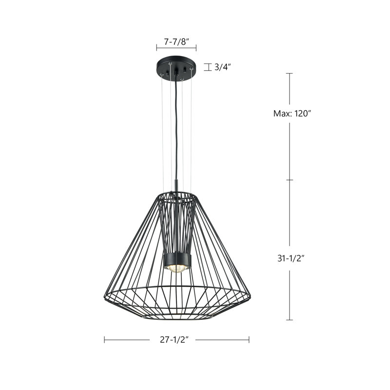 Arctic 1 - Light LED Chandelier, 31.5" H x 27.5" W x 27.5" D