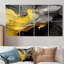 Raw Reflections Yellow Grey - Abstract Wall Art Decor, 4 pièces-1344998362
