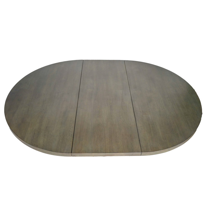 Nickel Gray Solid Hardwood Round Extension Table Top