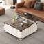Table basse à plateau relevable avec rangement Farmhouse (y compris la table basse, sans les chaises)