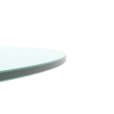 24" Inch Clear Tempered Glass Table Top, 1/4" Thick, Polished, To Wear, Heat, Corrosion, Impact, For Business And Meeting Tables 0.23" Clear, Dining