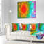 Grand coussin décoratif à fleurs exotiques-30616609-30616605