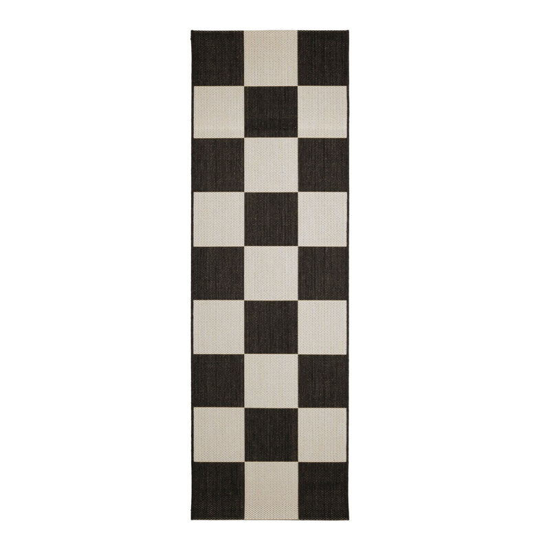 COUNTY CHEQUER BLACK 120/170cm, Runner 67 x 200 cm