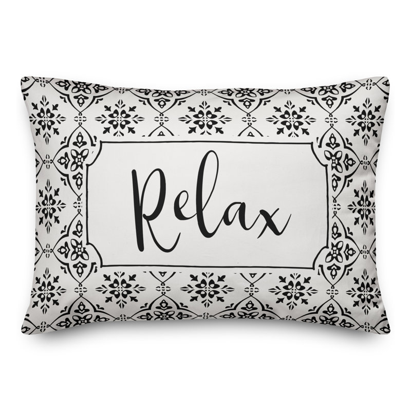 Geometric Outdoor Reversible Throw Pillow, Black