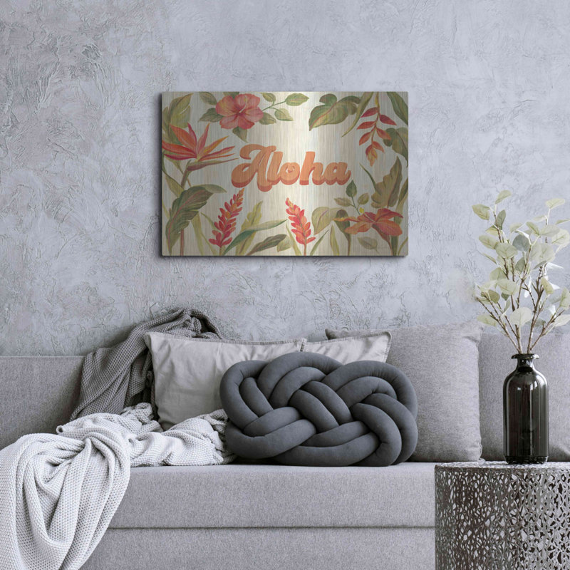 «Tropical Garden VIII» par Silvia Vassileva, art mural en métal, H 24 po x l 36 po
