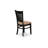 3 Piece Kitchen Table Set for Small Spaces Contains a Round Dining Table with Pedestal and 2 Linen Fabric Dining Room Chairs, Black-783013219-783013244-783013245
