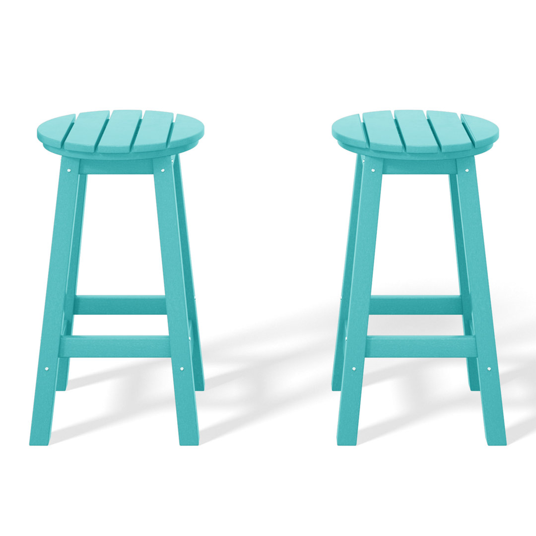 Aswini 24" Round Counter Stool (Set of 2) Lark Manor™ Frame