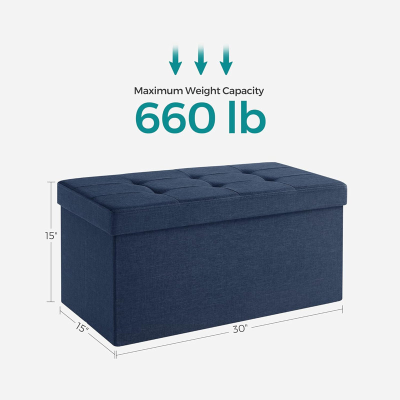 Banc de rangement avec repose-pieds pliant