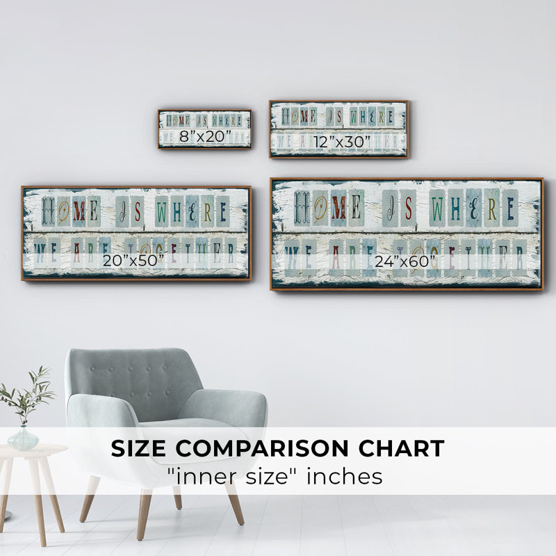 We Are Together- Framed Canvas, 12" H x 30" W
