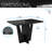 Compact Italian Style Dining Table for 4 with Painted Glass top and Elegant Wood Base-1316924809-1316924822