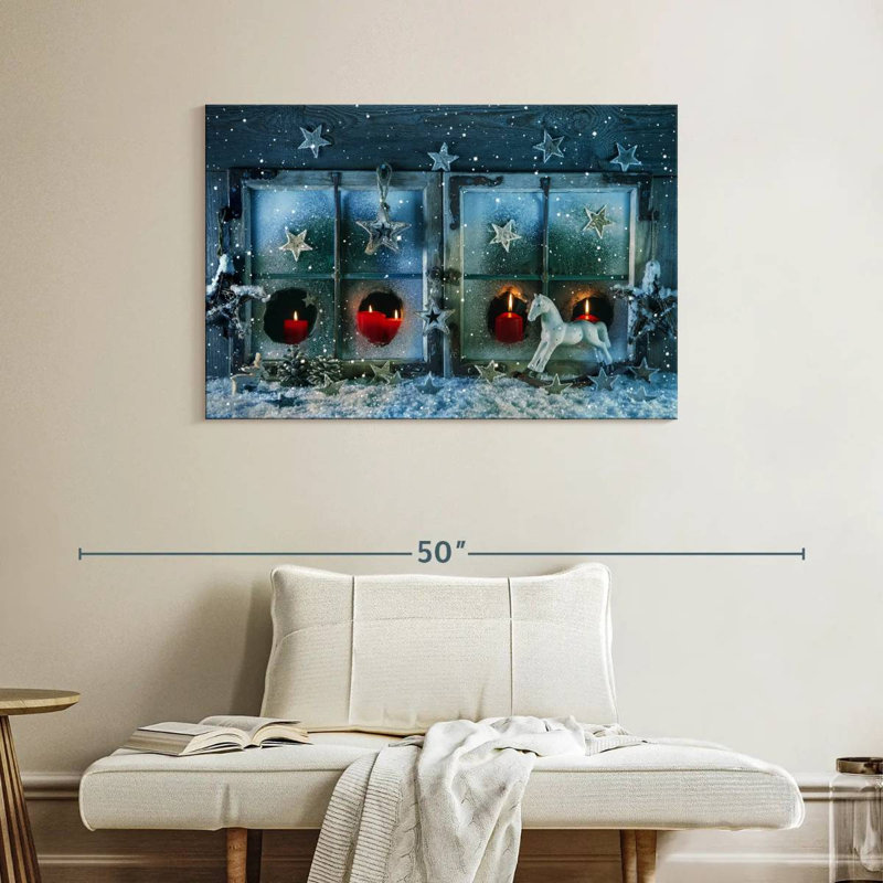 White Christmas Window, 26" H x 39" W