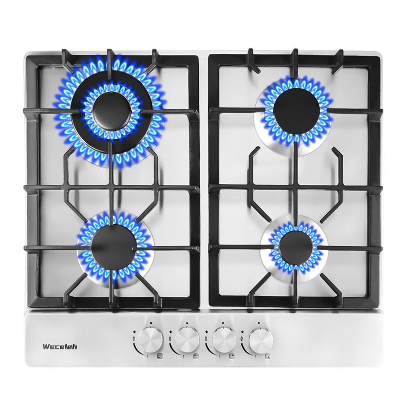 Plaque de cuisson au gaz à 4 brûleurs 24 po Weceleh