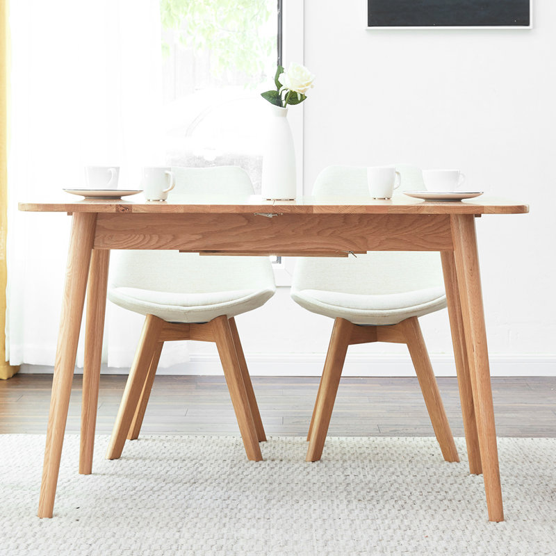 Table extensible en bois massif, chêne, 29,51 po Hauteur chêne cuisine et salle à manger 63,46 profondeur, 31,73 largeur,
