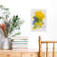 Vibrant Yellow Blue Abstract Abstract Bold Colorful Wall Art Print 1 Piece Wrapped Canvas Wall Art-851903802