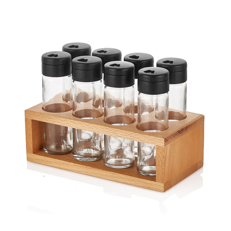 Ensemble de 8 pots et support à épices