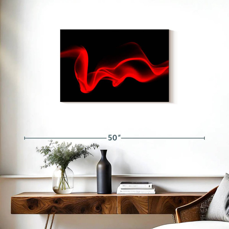 Avery Wispy Red Digital Abstract, 20'' H x 30'' W