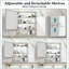 Armoire à pharmacie avec miroir pour salle de bain, miroir de salle de bain mural avec rangement, tablettes réglables, cadre en aluminium, fixation en surface-436753388-436753385